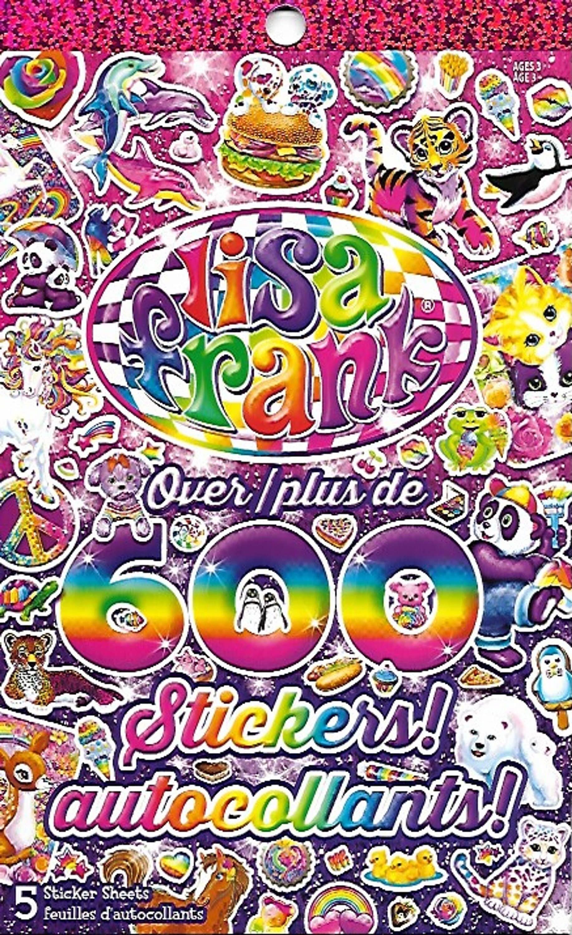 Lisa Frank Sticker Book 600 Stickers Fantastical Colourful Images  Scrapbooking Kids Crafts Crafting Supplies Unique Artwork 