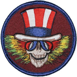 Grateful Dead Uncle Sam Embroidered Patch / Iron On Applique, Music, Band, 70s, Jerry Garcia