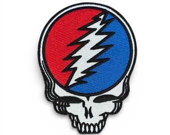 Grateful Dead Steal Your Face Embroidered Iron-On Patch | Licensed Rock Patches