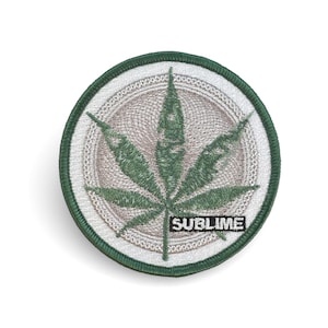 Sublime Pot Leaf Embroidered Iron-On Patch | Rock Patches | Licensed Band Patches | Ska, Reggae, Punk, Legalize, Pot, Weed