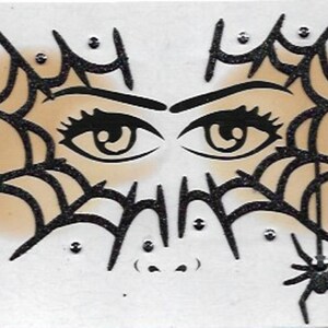 Evil Queen Face Sticker Set | Temporary Face Decorations | Cobwebs | Costume Accessory | Unisex | Removable Stickers | Halloween