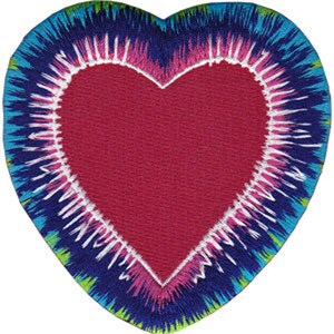 Krawattenfarbe Herz Bestickter Aufnäher / Bügelflicken | Groovy Sixties Aufnäher | Hippie Patch | Musik Patches | Kinder Patches