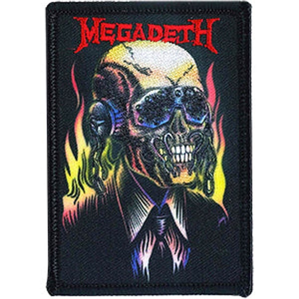 Megadeth On Fire Embroidered Patch / Iron On Applique | Rock Patches | Heavy Metal Patches | Officially Licensed Band Merchandise