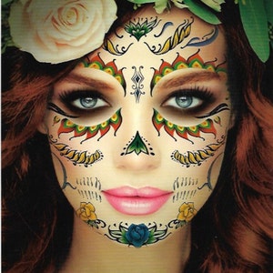 Temporary Tattoos | Forest Nymph Face Tattoos | Day of the Dead Costume Accessory || Removable Tattoos | Halloween Costume Ideas