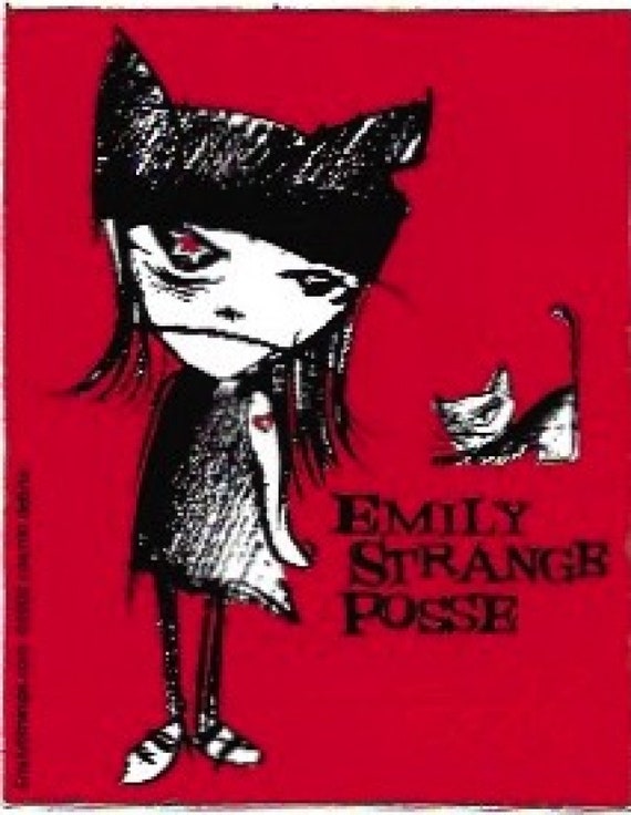 Emily the Strange Collectible Vinyl Sticker | Emily Strange Posse | Goth Girl Sticker | Vintage Sticker | Deadstock Sticker