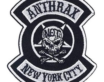 Anthrax NYC Embroidered Patch | Iron On Applique | Thrash Metal Band | Heavy Metal | Rock Patches