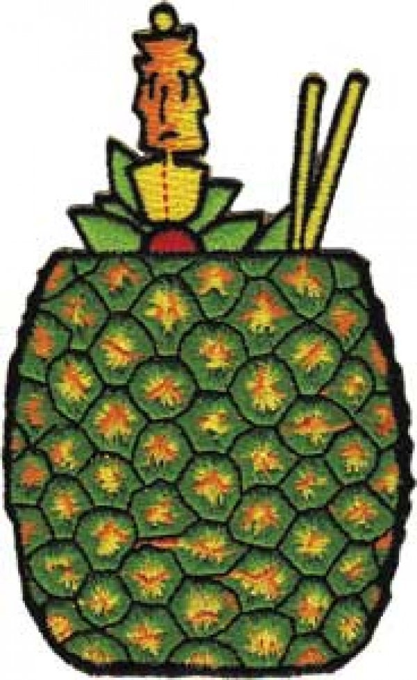 Hawaii Pineapple Drink Embroidered Patch / Iron on Appliqué, Tiki Bar ...