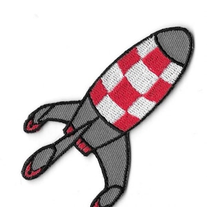 Pocket Rocket Embroidered Patch | Iron On Applique by Artist ChuckWagon | Retro Patches | Sci-Fi | 50s Kitsch | Art Patches