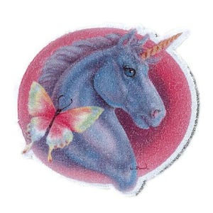 Applikationen zum Aufbügeln | Einhorn Bügelbild Bügelbild für T-Shirts, Taschen & Mehr | Vintage Applikationen etwa aus den 1990er Jahren