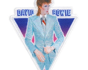 Écusson brodé pour costume bleu David Bowie / Appliqué à repasser