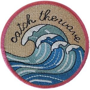 Catch the Wave Embroidered Patch, Iron On Applique | Beach Life | Summer Themed Patches