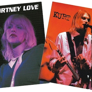 Vintage Musik Postkarten | Neue und unbenäubte | Band Postkarten | Kurt und Courtney | Rock Postkarten | Grunge Musik Postkarten 1990er Jahre