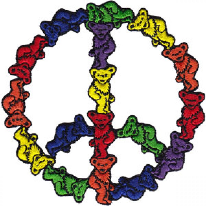 Grateful Dead Dancing Bears Peace Sign Embroidered Patch / | Etsy