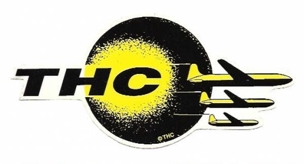 THC Vinyl Sticker / Decal | Vintage Stock from 1990s | New and Unused | Cannabis, Marijuana, Weed