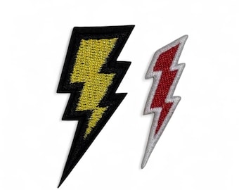 Toppa ricamata con fulmine / applicazione termoadesiva, 2 stili