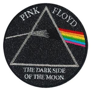 Pink Floyd Dark Side of the Moon Embroidered Patch / Iron-On Applique, 3.5&quot; Round Glitter Patch