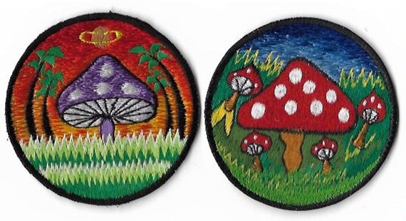 Handmade Mushroom Embroidered Patches Handmade Mushroom Embroidered Patches
