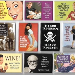 Funny Fridge Magnets | Retro, Witty, Arty Magnets | Sarcastic Magnets | Fridge Fun