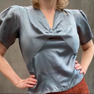 1950s Satin Blouse - Etsy UK