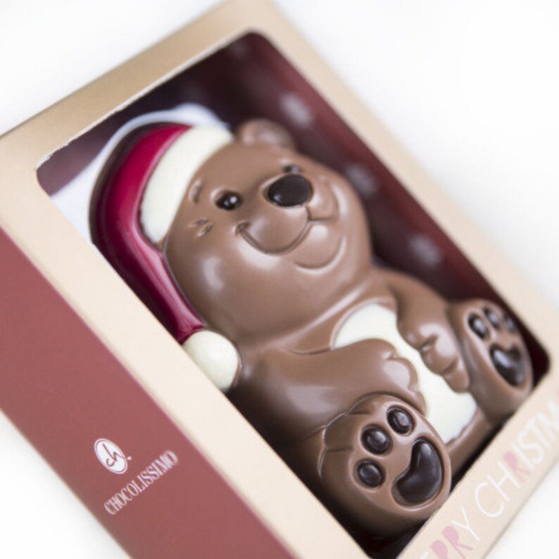SALE Chocolate Santa Teddy Bear Milk Chocolate Christmas Gift for Kids