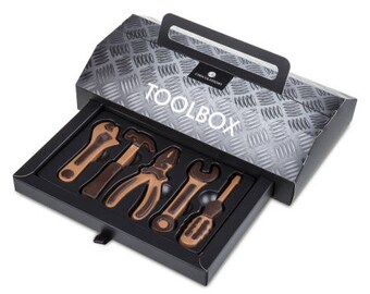 Choco Toolbox,Tools made of chocolate, Funny Gift for him, Handmade chocolates,Father’s Day gift, Gift for handyman,Black toolbox