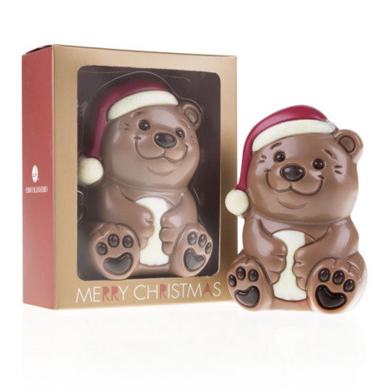 SALE Chocolate Santa Teddy Bear Milk Chocolate Christmas Gift for Kids