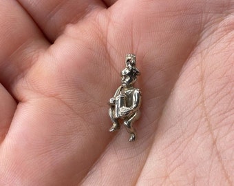 Vintage 925 Sterling Silver Articulated Baby Holding Bottle Arms Move Charm