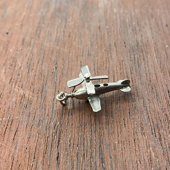 Vintage 925 Sterling Silver Articulated Airplane … - image 2
