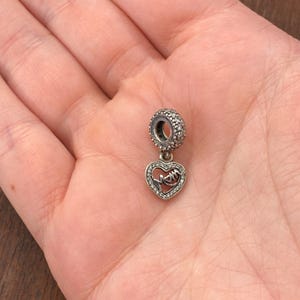 Pandora 925 Sterling Retired Center of My Heart Mom Dangle Charm 791521CZ