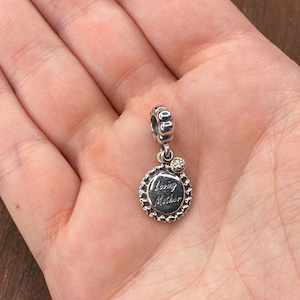 Authentic Pandora Sterling Silver Loving Mother Family Dangle Bead with Zirconia