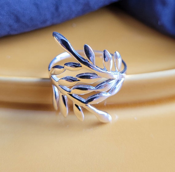 ★TOU★ [Silver925] WE006 Silver vine ring Sterling Silver Vine Ring, Vine with Leaves Ring, Vine