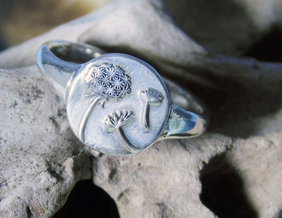 Sterling Silver Dandelion wish Ring Etsy