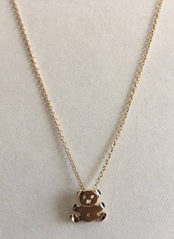 Original Enamel Sheep or Teddy bear charm pendant chain necklace