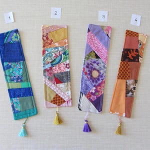 Stoff Patchwork Lesezeichen, in Handarbeit gequiltete Seite, kleines Geschenk