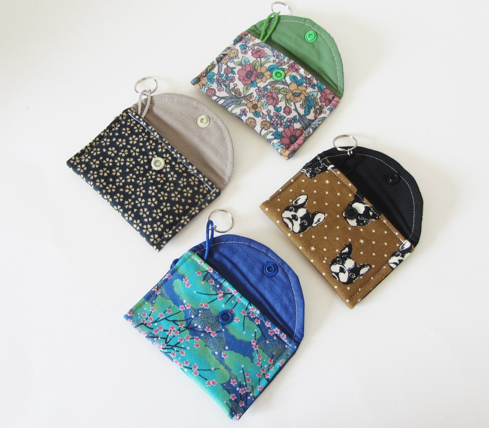Small Key Ring Pouch Mini Cotton Purse Choose Your Fabric - Etsy