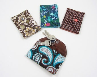 Key pouch, small case for keys, tidy key bag, mini pouch for keys, choose your colours,  zero waste, pocket size key case