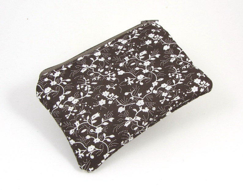 pocket size purse red floral case Small coin purse choose your colour for women cotton purse kit change and card pouch
