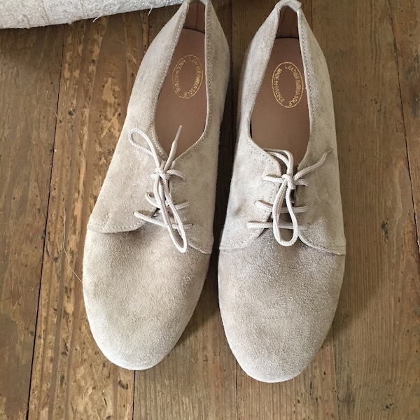 Suede Leather Oxford Shoes, Womens Oxfords Shoes, Womens flat shoes, Oxfords shoes, Womens Derbys Shoes, Suede Shoes, Handmade Derbys-Oxford