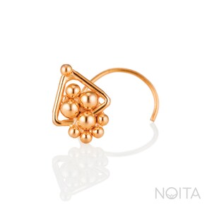 Rose Gold Piercing, Rose Gold Nose Stud, Rose Gold Nose Ring, Tribal Nose Stud, India Nose Ring, Gold Nose Screw, India Jewelry, 18g,20g,24g