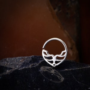925 Sterling Silver Daith Ring, Tribal Piercing, 18g Daith Jewelry, Septum Ring, Cartilage Helix Earring, Gift for Women