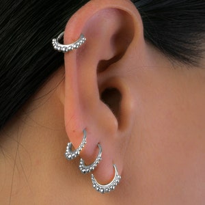 Silver Earring Set, Gold Small Hoop Earrings, Helix Earring, Helix Hoop, Piercing Helix, Indian Jewelry, Cartilage Earring, Hippie Piercing