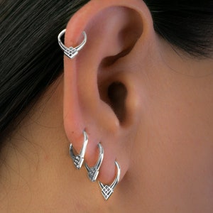 Earring Set, Cartilage Earring, Cartilage Jewelry, Helix Hoop, Piercing Helix, Daith Earring, Rook Hoop, Hippie Piercing, Geometric, Indian