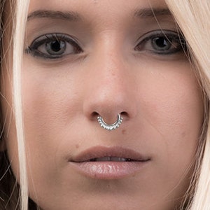 Sterling Silver Fake Septum Ring, Faux Nose Ring, Non Pierced Septum, Septum Cuff, Nose Jewelry