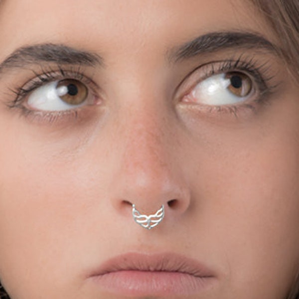 18g Silver Septum Ring, Silver Nose Ring, Septum Silver, Septum Piercing, Silver Nose Jewelry