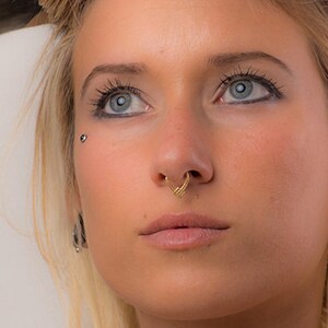 Fake Septum Ring, Gold Fake Septum Ring, Clip On Septum Ring, Septum Cuff, Faux Septum Ring, Septum jewelry, Tribal Septum, Geometric Septum