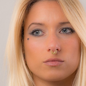 Fake Septum Ring Gold Faux Septum Ring, Fake Septum Piercing, Clip On Septum Ring, Septum Cuff, Fake Septum