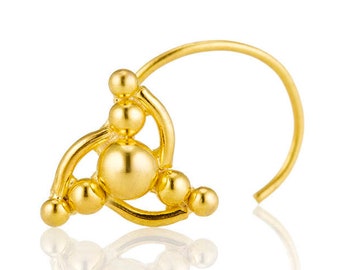 14K Solid Gold Nase Schraube, Tribal Nase Bolzen, Indische Nase Schmuck, Gold Nase Bolzen, Gold Nase Piercing, Nase Pin, Tragus Piercing, Boho