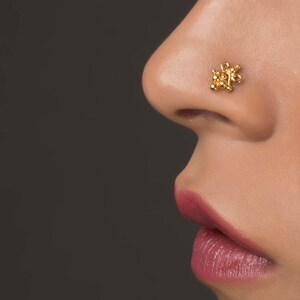 Unique Nose Stud, Rose Gold Nose Stud, Rose Gold Piercing, India Nose Ring, Rose Gold Nose Ring, Unique Nose Stud, Nose Screw, India Jewelry