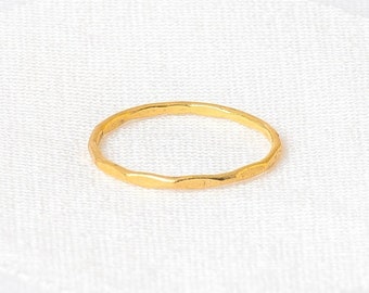 Ring for Women, Facet Ring, 14k Gold Ring, Minimalist Gold Ring, Simple Wedding Ring, Thin Wedding Band, Minimalist Weddinng Ring, Stackable