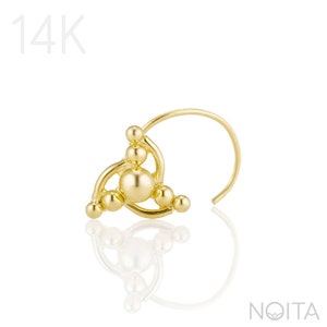 Gold Nose Stud, Unique Nose Stud, Indian Nose Stud, Indian Piercing, Nose Screw, Nose Piercing, Tragus Earring, Tragus Jewelry, 18g, 20g,24g